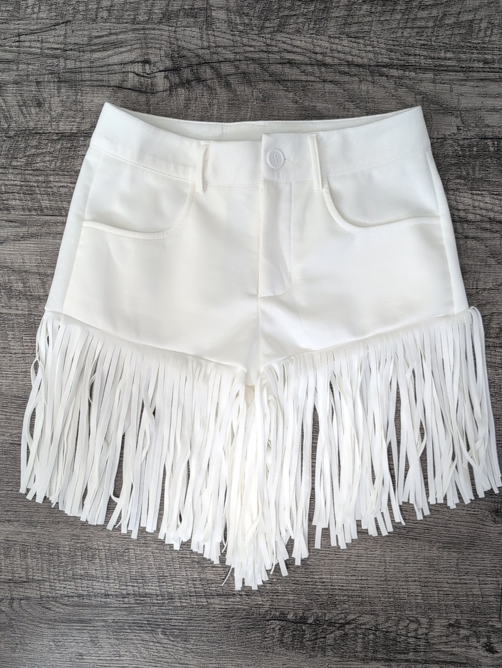 NWOT White Fringe Women's Western Shorts